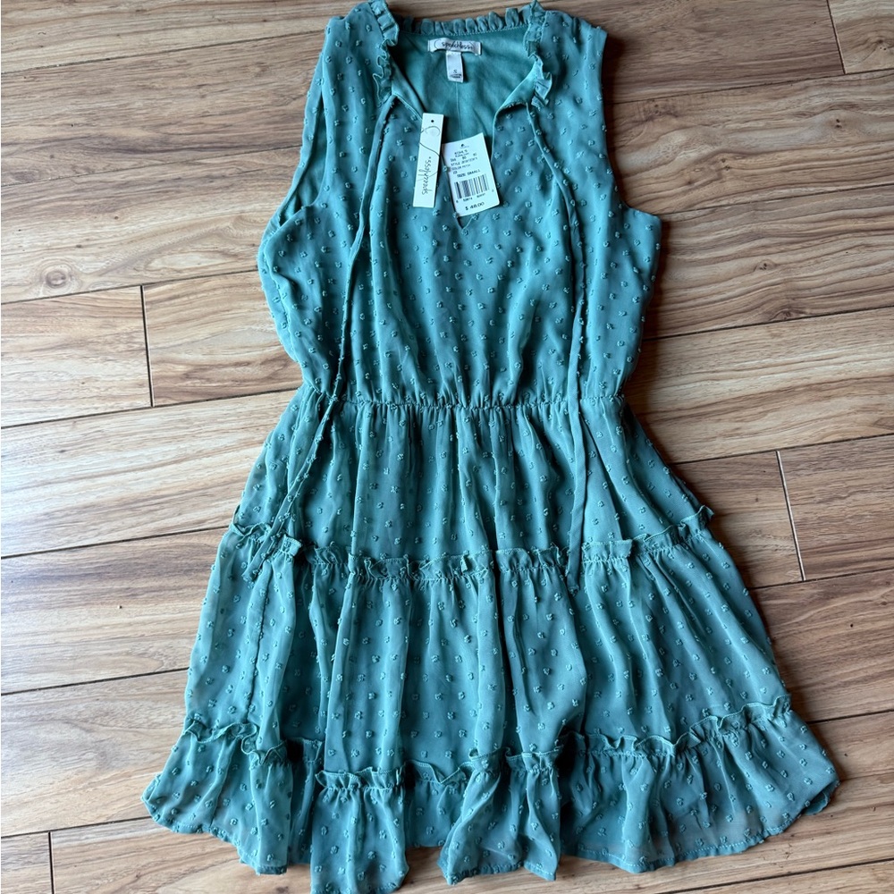 NWT Sky Blue Women’s Short Ruffle Dress Size Small